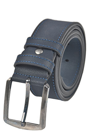 DeepSEA Erkek Lacivert 4 cm Eninde Suni Deri Kemer Yanları Dikişli Spor Kemer 2502652