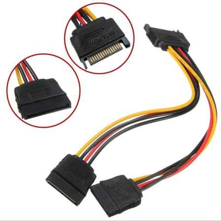  Sata To 2 x Sata Çevirici Çoklayıcı Kablosata Power Çoğaltıcı 1+2 Çift Sata Güç Y Dağıtıcı Kablo Sabit Disk HDD SSD