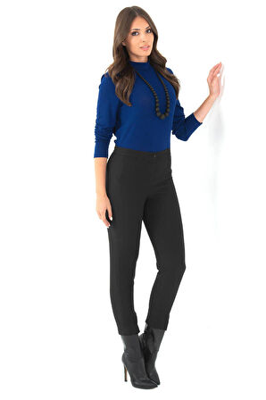 Tolga Saraçoğlu Kadın Dar Paça Bilek Boy Ofis Pantolon 30020 Siyah