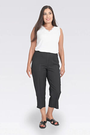 Tolga Saraçoğlu Kadın Beli Lastikli Kapri 30281 Siyah