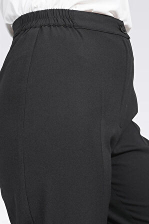 Tolga Saraçoğlu Kadın Beli Lastikli Kapri 30281 Siyah