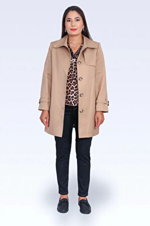 Tolga Saraçoğlu Kadın Midi Boy Trençkot 60076 Camel