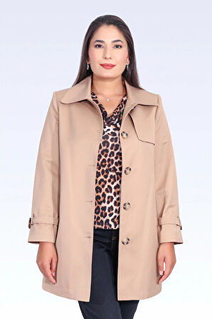 Tolga Saraçoğlu Kadın Midi Boy Trençkot 60076 Camel