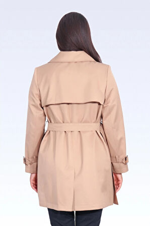 Tolga Saraçoğlu Kadın Midi Boy Trençkot 60076 Camel