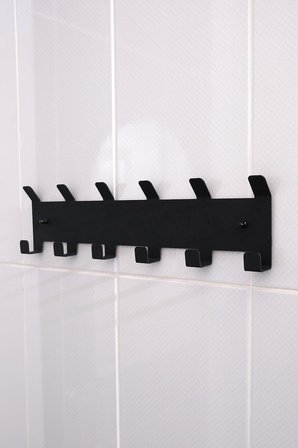 Metal Siyah Amerikan Kapı Arkası Yapışkanlı Askılık Banyo Askılık ve Duvar Askısı MT84S