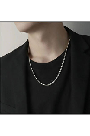Paslanmaz Çelik Boru Yılan Sırtı Kolye 3mm Ml Unisex 60 Sm Uzatma
