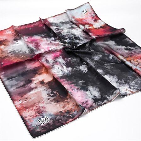 Levidor Gri Twill Saf İpek Eşarp