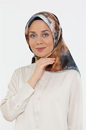 Levidor Mavi Twill Saf İpek Eşarp