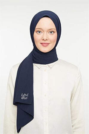 Levidor Lacivert Düz Medine İpeği Şal