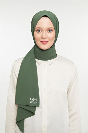 Levidor Yeşil Düz Medine İpeği Şal