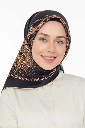 Levidor Siyah Twill Saf İpek Eşarp