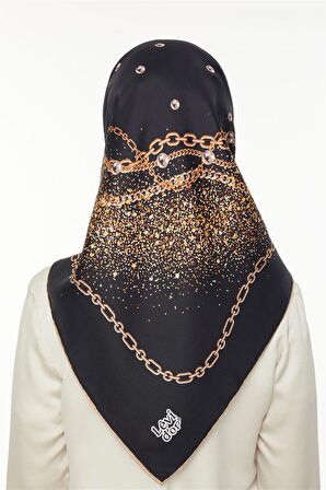 Levidor Siyah Twill Saf İpek Eşarp