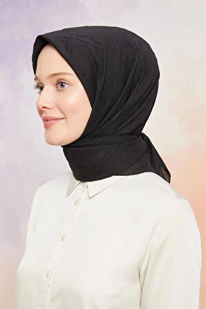 Levidor Siyah Kraş Şifon Eşarp