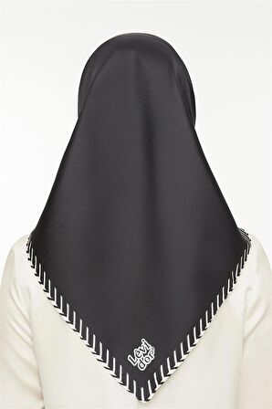 Levidor Siyah Twill Saf İpek Eşarp