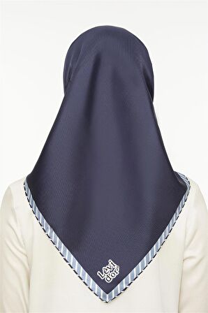 Levidor Lacivert Twill Saf İpek Eşarp