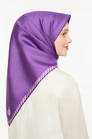 Levidor Mor Twill Saf İpek Eşarp