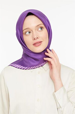 Levidor Mor Twill Saf İpek Eşarp