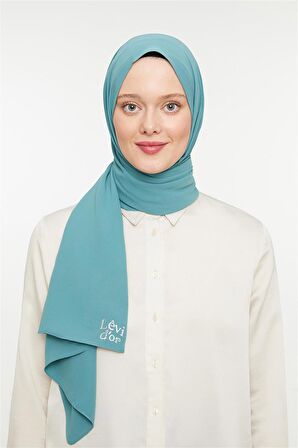 Levidor Küf Yeşili Düz Medine İpeği Şal