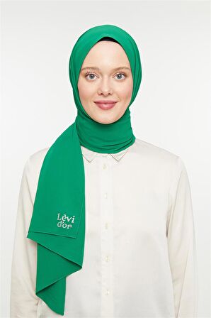Levidor Fıstık Yeşili Düz Medine İpeği Şal
