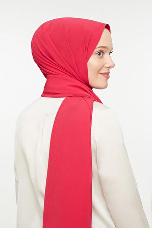 Levidor Koyu Pembe Düz Medine İpeği Şal