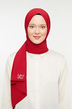 Levidor Koyu Kırmızı Düz Medine İpeği Şal