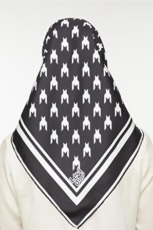 Levidor Siyah Twill Saf İpek eşarp