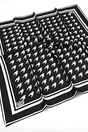 Levidor Siyah Twill Saf İpek eşarp