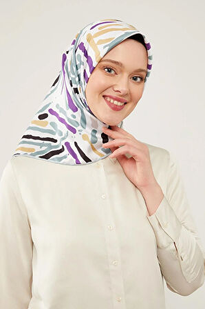 Su Yeşili Fırça Desen Twill Eşarp