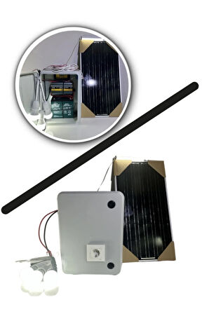 Taşınabilir Solar Güneş Enerjili TV-3 LAmba ve USB Cep Telefonu Şarj Sistemi