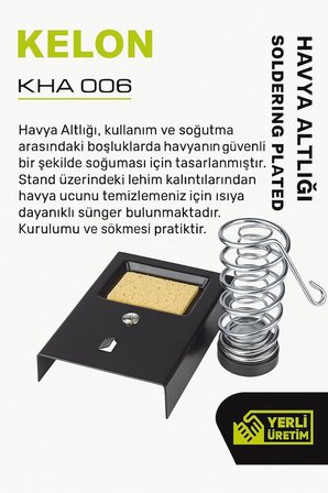 Havya Altlığı, Lehim Sehpası, Metal Tabanlı, Stabil, Sehpa, Tutucu, Otomatik Kapanan Emniyetli, Lehimleme Araç Gereci