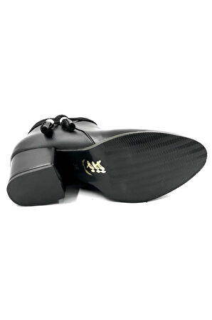 425055 Siyah 5 Cm Fermuarlı Kadın Bot