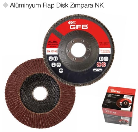 Alüminyum Flap Disk Zımpara NK  115 mm 120 Kum (10 ADET)