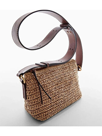 Mango Doğal Elyaf Omuzdan Çantası
