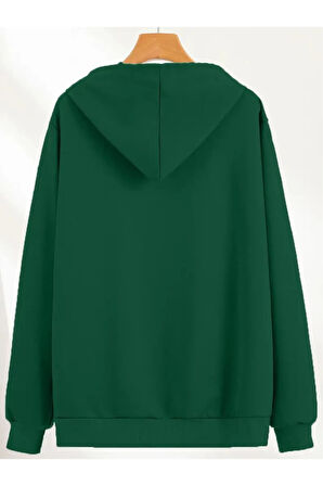 Erkek Yeşil Oversize Nevermınd Baskılı Sweatshirt