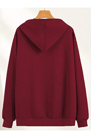 Erkek Kırmızı Oversize Nevermınd Baskılı Sweatshirt
