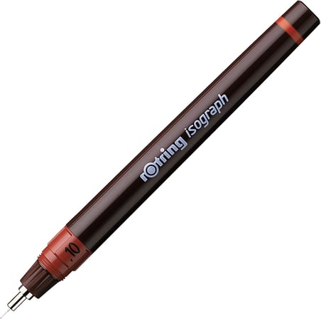 rOtring Isograph Teknik Çizim Kalemi, 0,1 mm, Siyah mürekkep