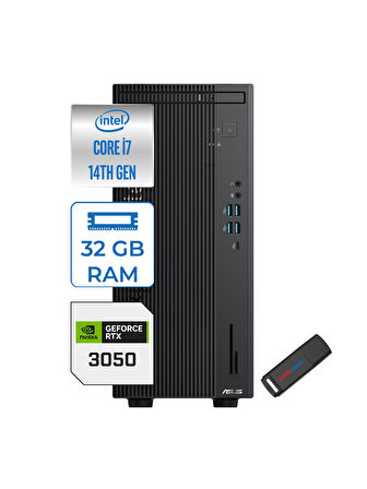 Asus D9 Expertcenter D901MDR Intel I5-14500 32GB Ddr5 1tb SSD 8GB/RTX3050 Freedos Masaüstübilgisayar ZGD901MDRT08+ZETTAUSBBELLEK