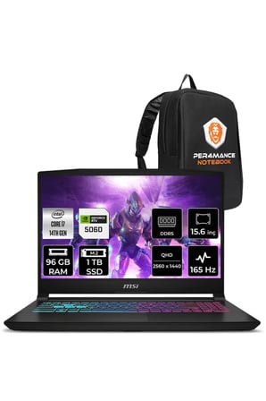 Katana 15 i7 14650HX 96GB 1TB SSD RTX5060/8GB 115W 15.6" QHD 165Hz FDOS Gaming Laptop B14WFK