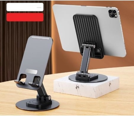 Katlanabilir Telefon ve Tablet Tutucu Stand, 360 Derece Dönebilen Ayarlanabilir Masaüstü Tel Tutucu