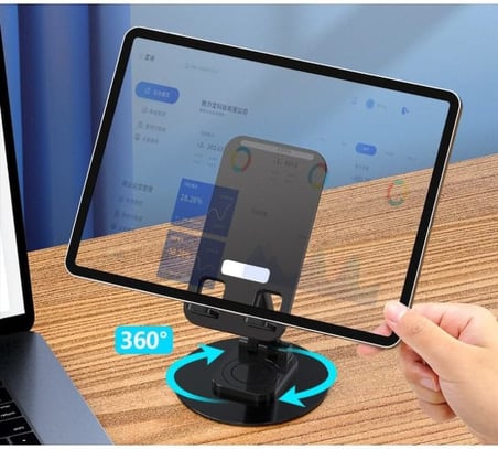 Katlanabilir Telefon ve Tablet Tutucu Stand, 360 Derece Dönebilen Ayarlanabilir Masaüstü Tel Tutucu