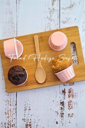 50'li Soft Pastel Pembe Muffin Cupcake Kalıbı Kek Kapsülü, Muffin Kek Kalıbı, Airfryer Uyumlu