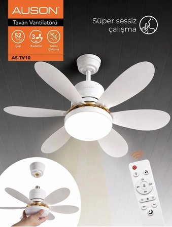 AUSON 6 Kanatlı 40W Tavan Vantilatörü
