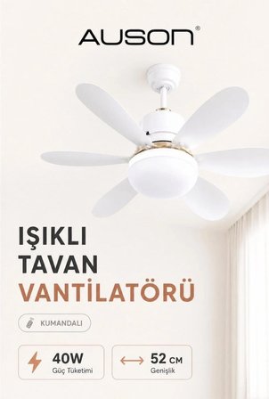 AUSON 6 Kanatlı 40W Tavan Vantilatörü