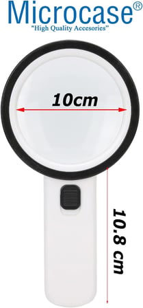 100mm 30X UV 12 Led Işık Aydınlatmalı El Tipi Büyüteç -AL4611