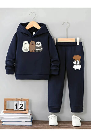 Kafadar ayılar Kızlar ve Erkekler İçin Premium Compact Sweatshirt & Eşofman Takımı