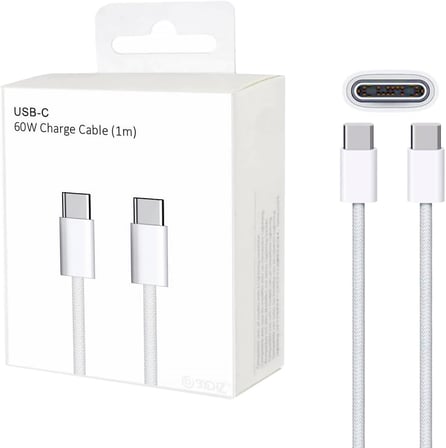 USB-C to USB-C Hızlı Şarj Kablosu Type-C 60W PD, 1m Örgülü Şarj Kablosu; iPhone 15 16 Pro Max, Samsung S24 S23 Ultra, iPad Pro ve USB-C Cihazlarla Uyumlu -