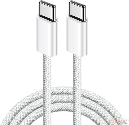 USB-C to USB-C Hızlı Şarj Kablosu Type-C 60W PD, 1m Örgülü Şarj Kablosu; iPhone 15 16 Pro Max, Samsung S24 S23 Ultra, iPad Pro ve USB-C Cihazlarla Uyumlu -