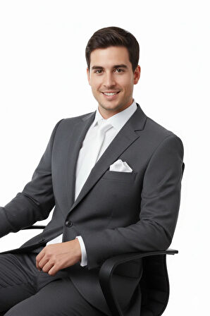 Oppland Erkek Mat Saten Kumaş Kravat Klasik Mendilli Şık Kolay Şekil Alabilen Leke Tutmaz Slim Model