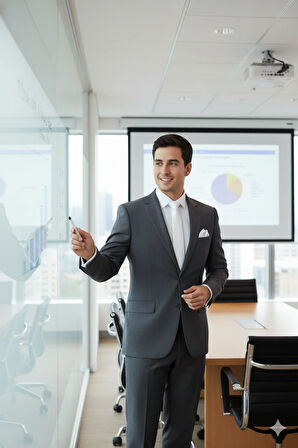 Oppland Erkek Mat Saten Kumaş Kravat Klasik Mendilli Şık Kolay Şekil Alabilen Leke Tutmaz Slim Model