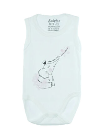 Oppland Kız Bebek Zıbın Badi  %100 Pamuk Kumaş Baskılı Çıtçıtlı Yeni doğan